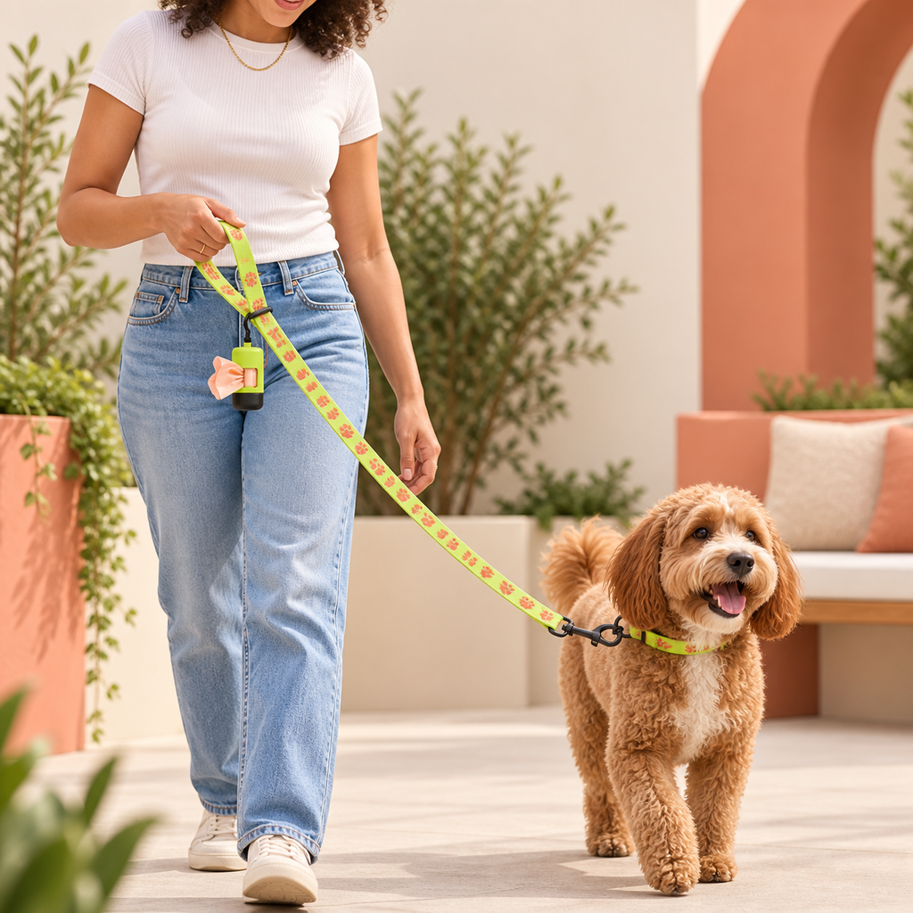 Dog walking with Zyplan Lightweight Dog Leash